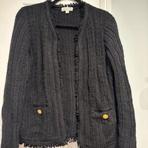 J. Crew Textured Black Cardigan